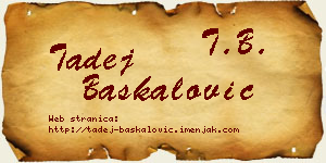 Tadej Baškalović vizit kartica